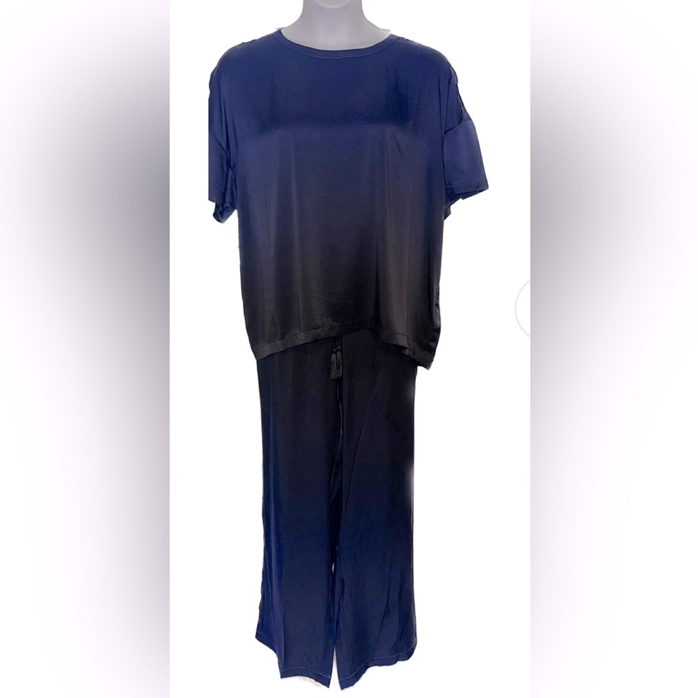 NWT BLUE/Black Silk Ombré Lounge SET. Top & Pant!! 3 smalls left